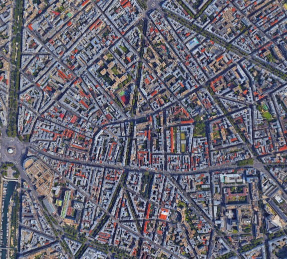 Satellite view of a city